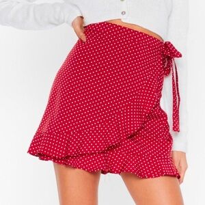 Nasty Gal Dot Your Back Wrap Skirt